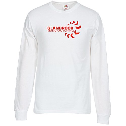 Fruit of the Loom HD LS T-Shirt - Screen - White Main Image