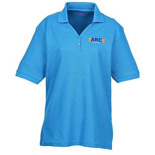 Soft Touch Pique Y-Placket Sport Shirt - Ladies' - Embroidered Main Image