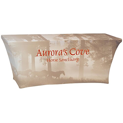 Hemmed Open-Back UltraFit Table Cover - 6 feet - Full Colour Main Image