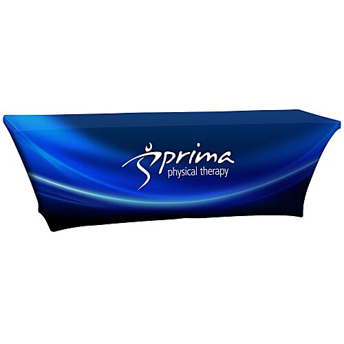 Hemmed Open-Back UltraFit Table Cover - 8 feet - Full Colour Main Image