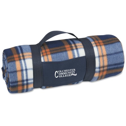 Galloway Travel Blanket - Blue/Rust Plaid Main Image
