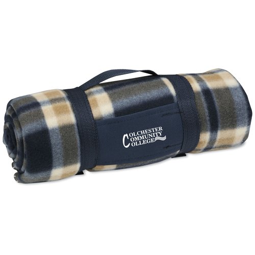 Galloway Travel Blanket - Blue/Cream Plaid Main Image