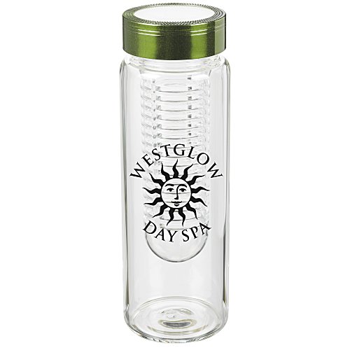 Fruit Infuser Glass Water Bottle - 24 hr Main Image