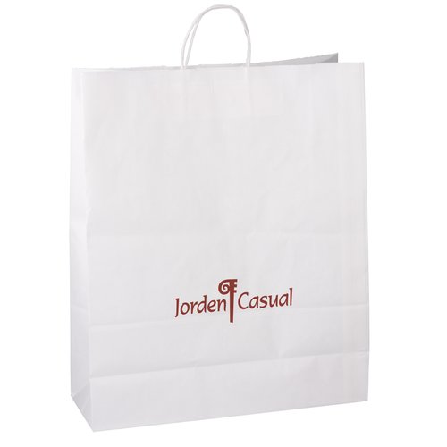 Kraft Paper White Shopping Bag - 19" x 16" Main Image