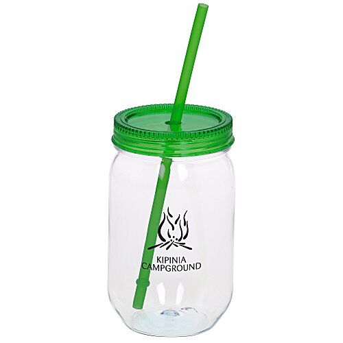 Fiesta Mason Jar with Straw - 22 oz. Main Image
