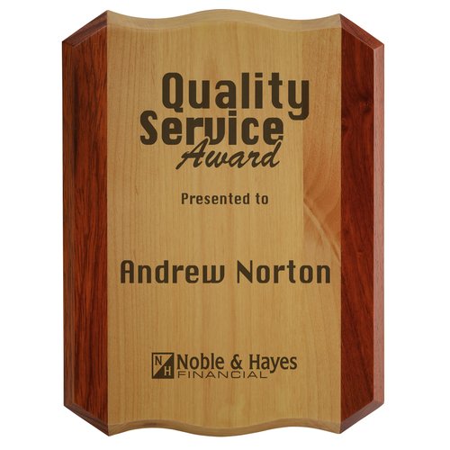 Curved Red Alder Plaque - 9" x 12" Main Image