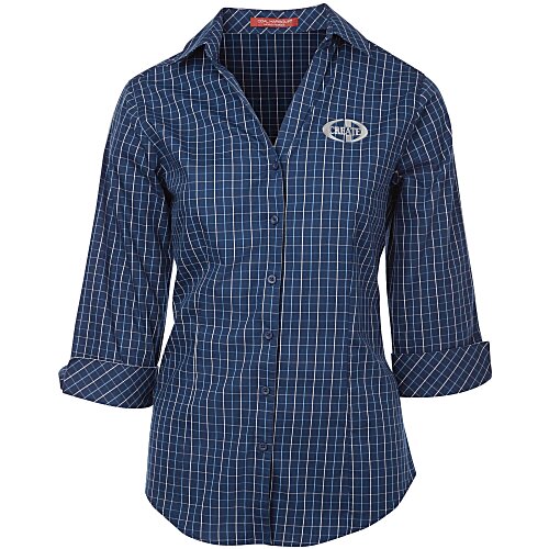 Coal Harbour Tattersall Checked 3/4 Sleeve Shirt - Ladies' Main Image