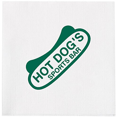Beverage Napkin - 1-ply - White - Linen Embossed Main Image