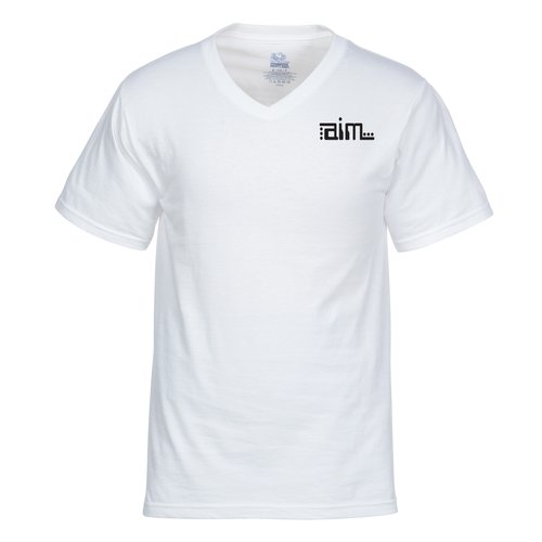 Fruit of the Loom HD V-Neck Tee - Screen - White Main Image
