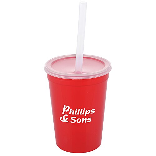 Translucent Stadium Cup with Lid & Straw - 12 oz. Main Image