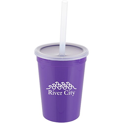 Value Stadium Cup with Lid & Straw - 12 oz Main Image