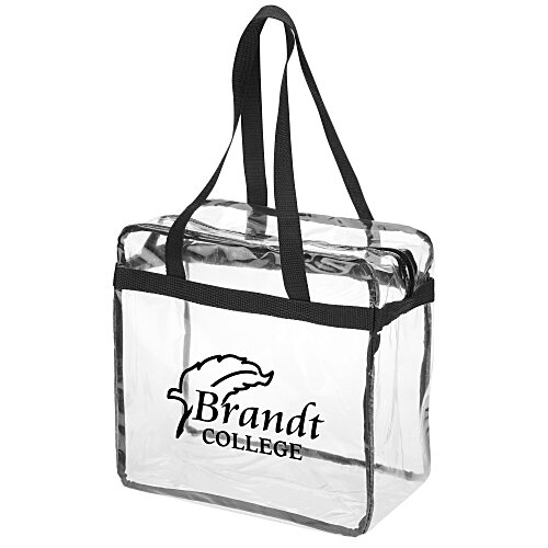 Clear Zip Top Box Tote Main Image