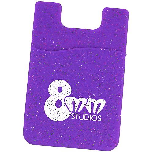 Adhesive Cell Phone Wallet - Glitter Main Image