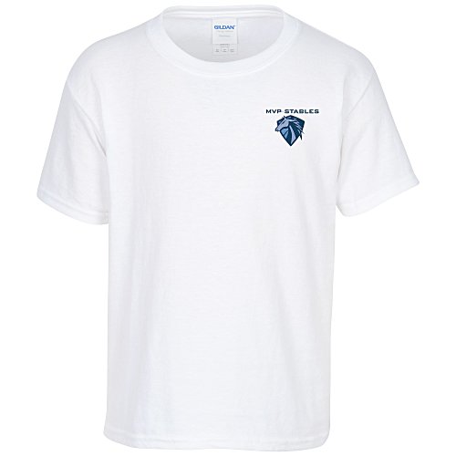 Gildan Heavy Cotton T-Shirt - Youth - Embroidered - White Main Image