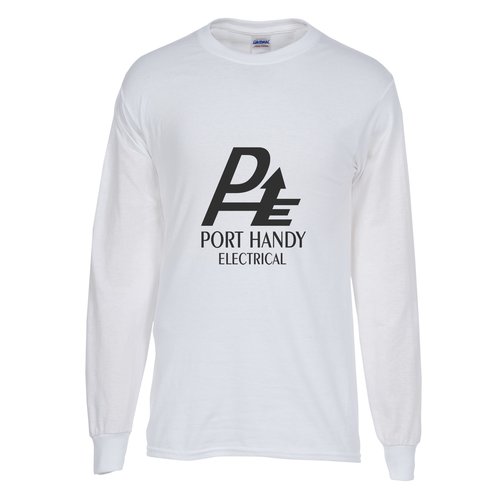 Gildan Heavy Cotton LS T-Shirt - Men's - Screen - White Main Image