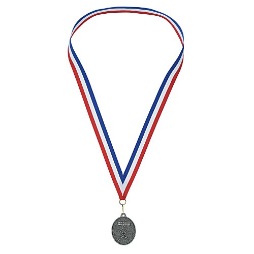 Econo Medal - Oval with Red, White & Blue Ribbon Main Image