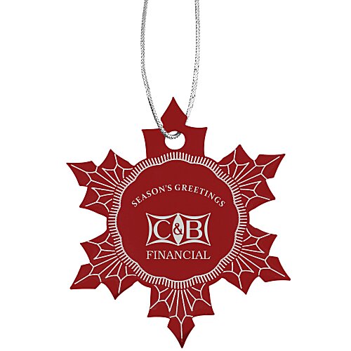 Coloured Aluminum Ornament - Snowflake Main Image