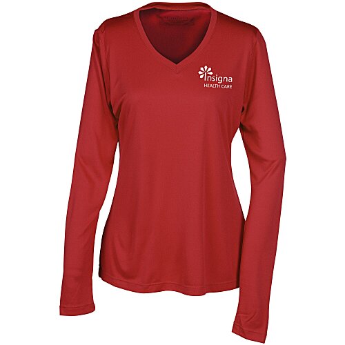 Pro Team Wicking V-Neck Long Sleeve Tee - Ladies' - Screen Main Image