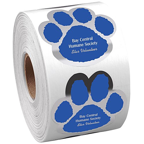 Sticker by the Roll - Paw - 1-7/8" x 1-7/8" Main Image