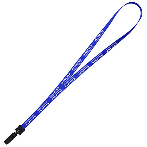 Smooth Nylon Lanyard - 1/2 inch - 34 inches - Plastic Bulldog Clip Main Image