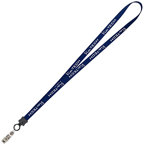 Smooth Nylon Lanyard - 1/2 inch - 34 inches - Snap with Metal Bulldog Clip Main Image