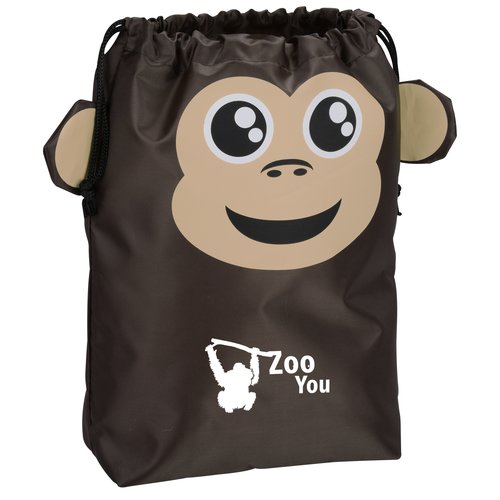 Paws and Claws Drawstring Gift Bag - Monkey Main Image