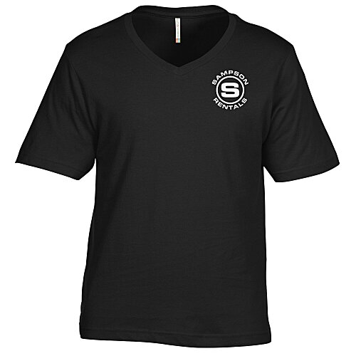 Euro Spun Cotton V-Neck T-Shirt - Men's - Screen Main Image