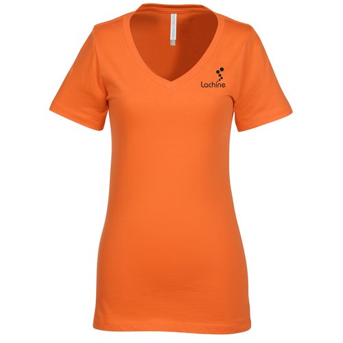 Euro Spun Cotton V-Neck T-Shirt - Ladies' - Screen Main Image