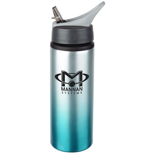 Gradient Colour Aluminum Sport Bottle with Straw Lid - 24 oz Main Image