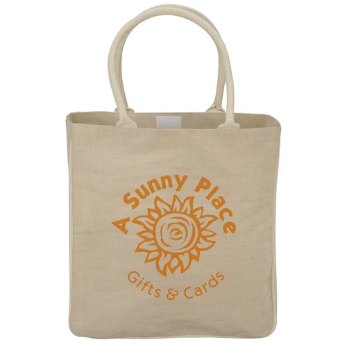 Rope Handle Jute Blend Tote Main Image
