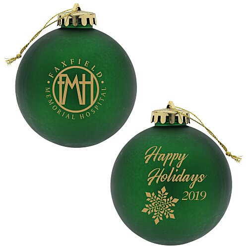 Satin Round Ornament - Snowflake - Happy Holidays Main Image