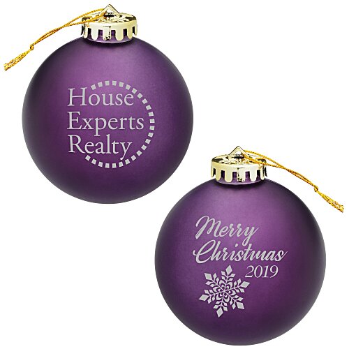Satin Round Ornament - Snowflake - Merry Christmas Main Image