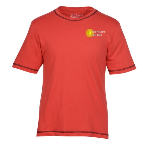Euro Spun Cotton Contrast Stitch Tee - Embroidered Main Image