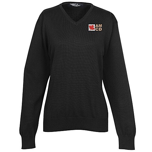 Fine Gauge V-Neck Sweater - Ladies' Main Image