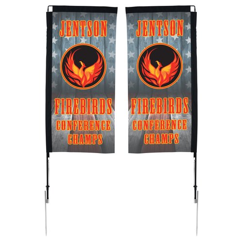 Outdoor Rectangular Sail Sign - 7 feet - Two Sided Main Image