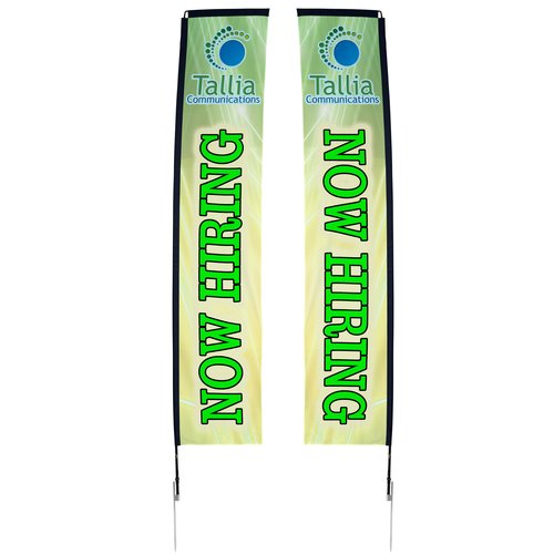 Outdoor Rectangular Sail Sign - 14 1/2 feet - Two Sided Main Image