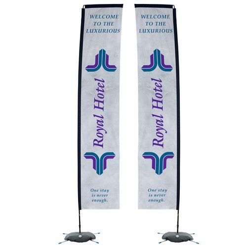 Indoor Rectangular Sail Sign - 14 1/2 feet - Two Sided Main Image
