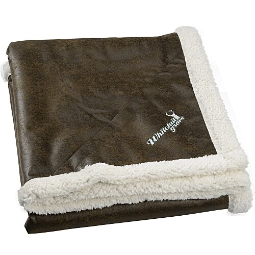 Sherpa Lined Rustic Ranch Throw Blanket Main Image