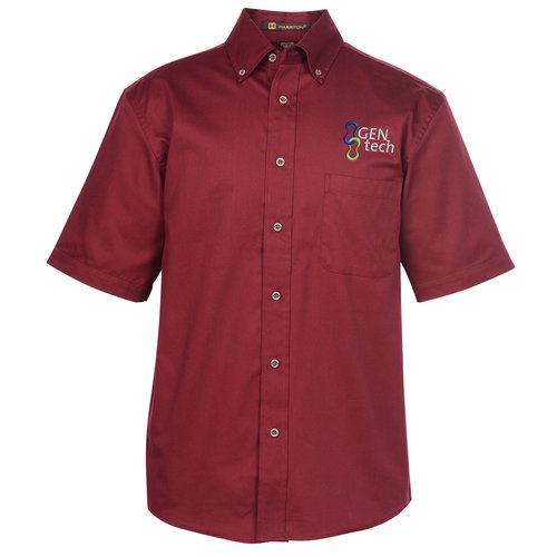 Harriton Twill SS Shirt with Stain Release - Men's Main Image