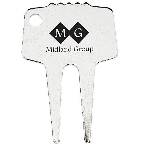 Silver Tone Divot Repair Tool Main Image