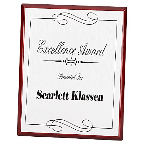 Rosewood Finished Plaque with Aluminum Plate - 10" Main Image