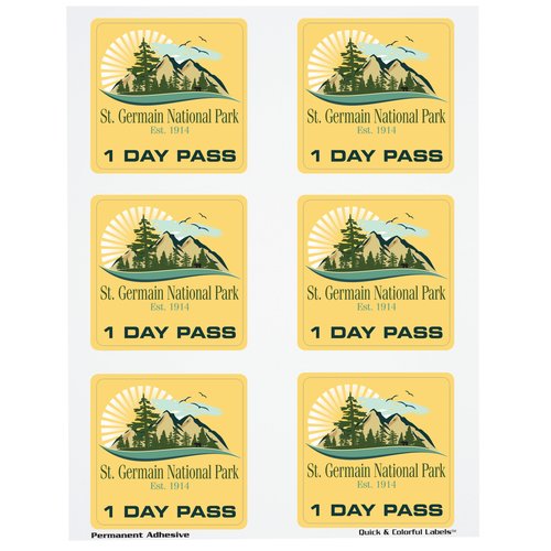 Quick & Colourful Sheeted Label - Square - 3" x 3" Main Image