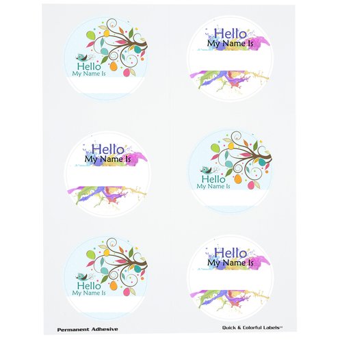 Quick & Colourful Perforated Sheeted Label - Circle - 2-3/4" Main Image
