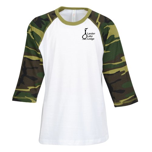 Euro Spun Cotton Baseball Tee - Youth - Camo - Screen Main Image