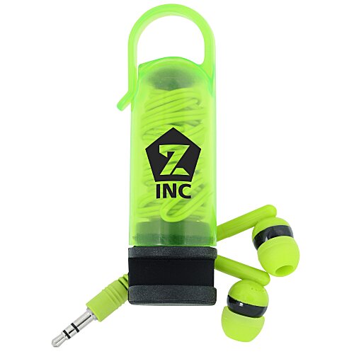 Portable Ear Buds Wrap with Phone Stand- Closeout Main Image