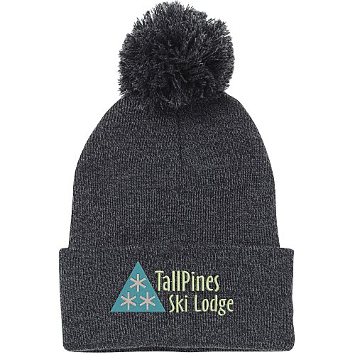 Solid Cuff Pom Pom Toque Main Image