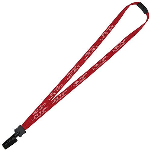 Lanyard with Neck Clasp - 5/8 inch - 32 inches - Plastic Bulldog Clip Main Image