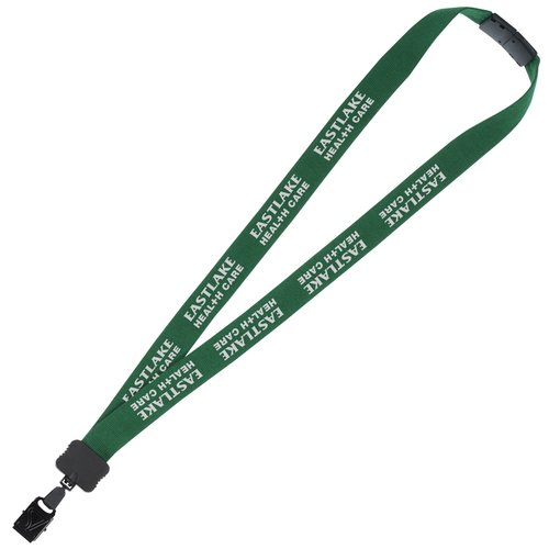 Lanyard with Neck Clasp - 7/8" - 32" - Large Metal Bulldog Clip Main Image