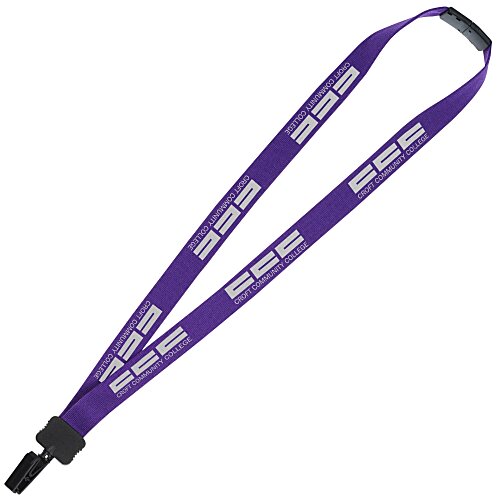 Lanyard with Neck Clasp - 7/8" - 32" - Plastic Bulldog Clip Main Image