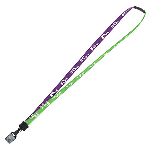 Two-Tone Cotton Lanyard - 5/8" - Large Metal Bulldog Clip Main Image